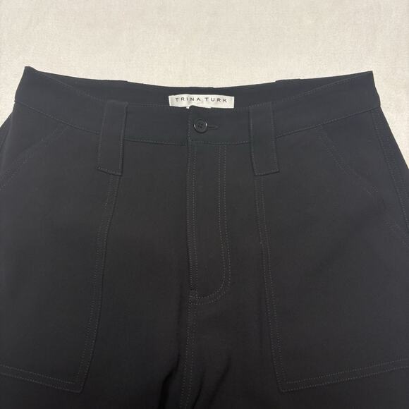 Trina Turk Barrier Islands Utility Cargo Jogger Pants Multi Pocket Black Size 4 - Picture 3 of 13